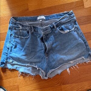 Abercrombie & Fitch Distressed Blue Denim Cutoff Shorts